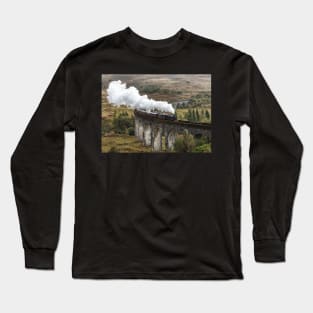 The Jacobite crossing Glenfinnan Viaduct Long Sleeve T-Shirt